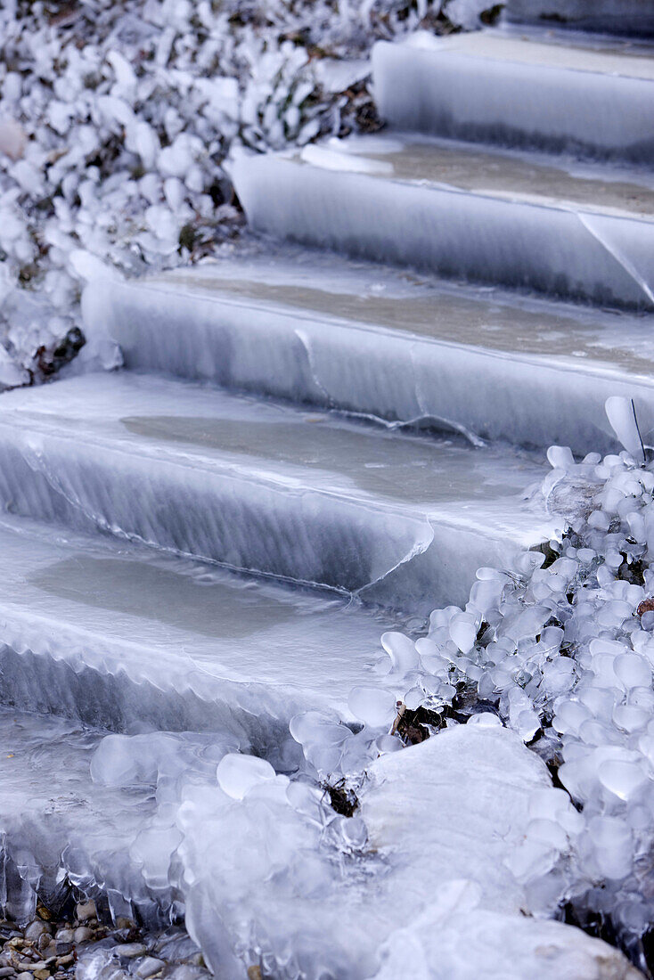 Steps covered in ice