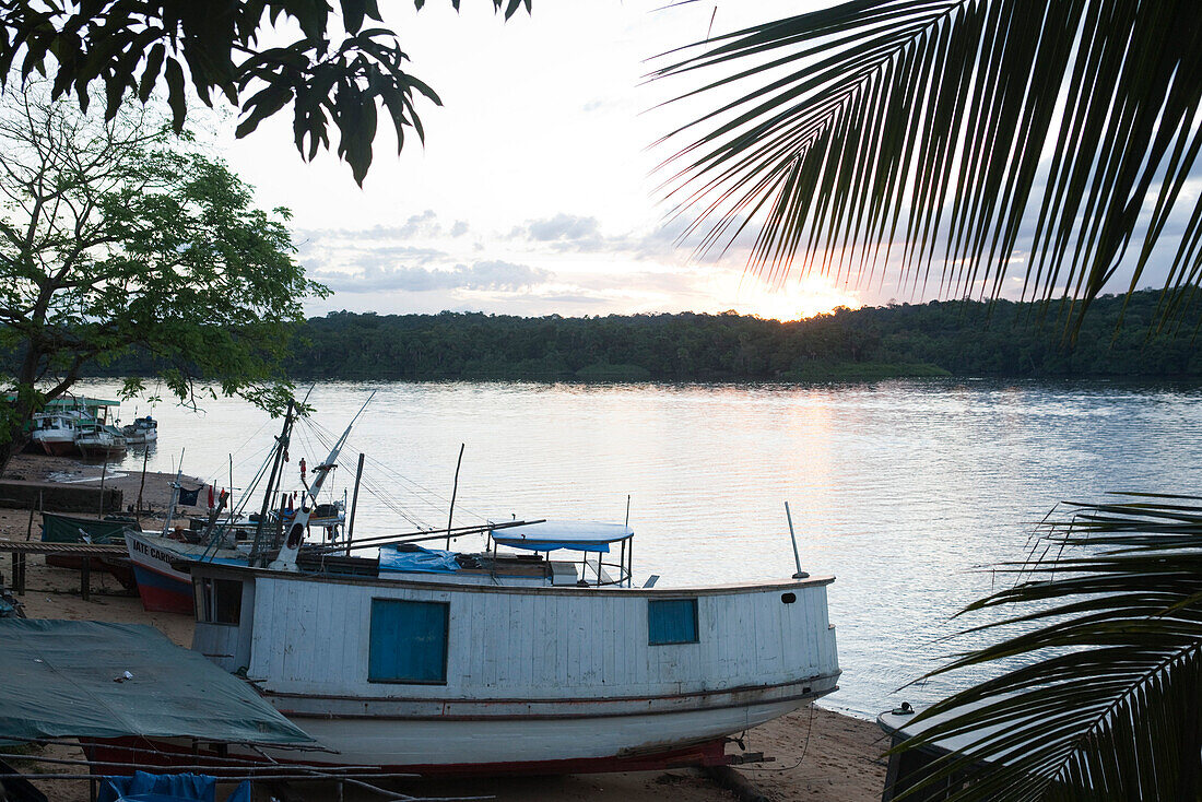 South America, Amazon, boats on beach
