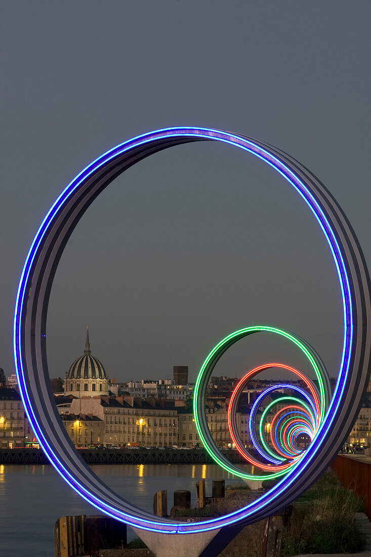 'France, Pays de la Loire, Loire-Atlantique, Nantes, ''Les Anneaux'' (Daniel Buren)'