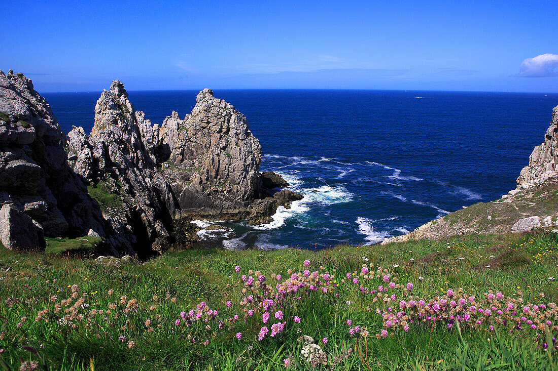 France, Brittany, Finistere, Presqu'ile de Crozon, Toulinquet cliffs