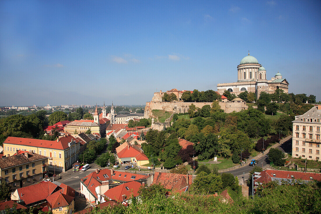 Hungary, Esztergom, general panoramic view, Basilica