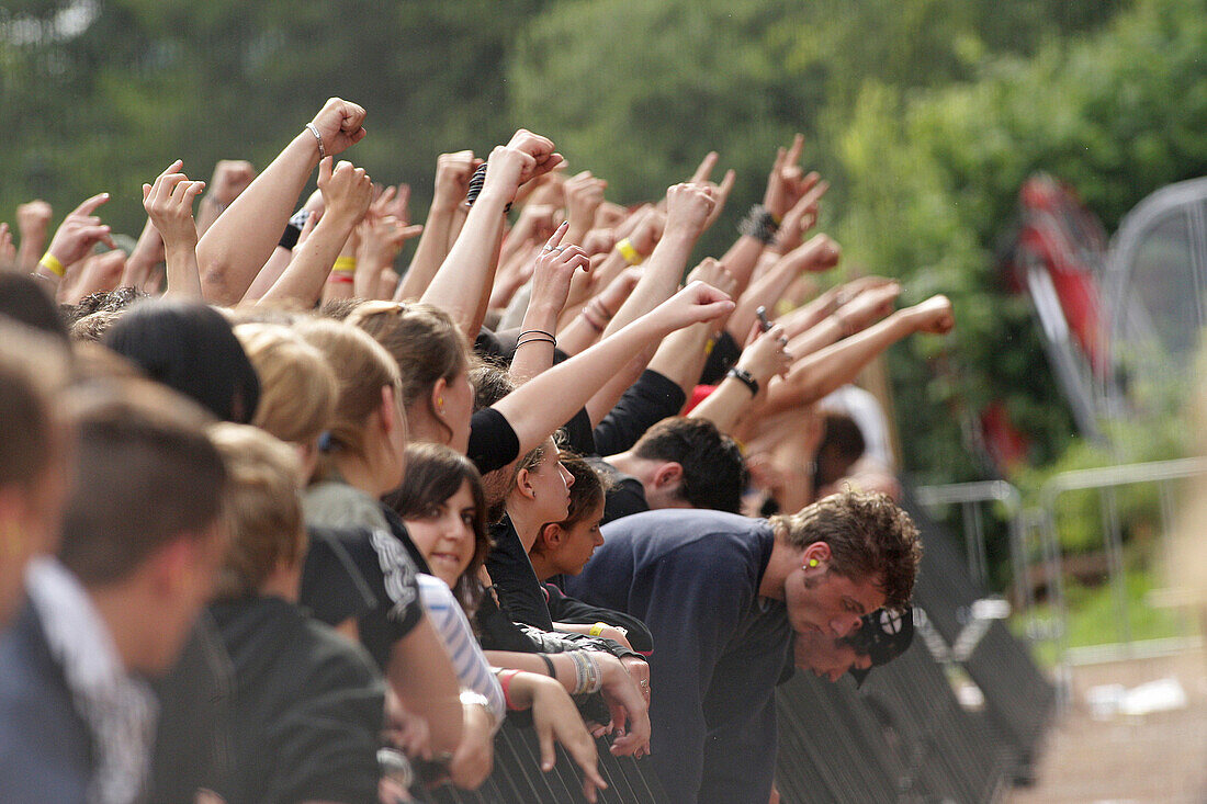 France, Paris region, Cergy, music festival audience