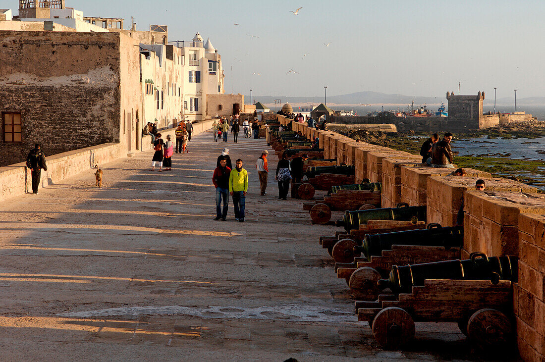 Morocco, Essaouira,Skala of the Kasbah. cannons