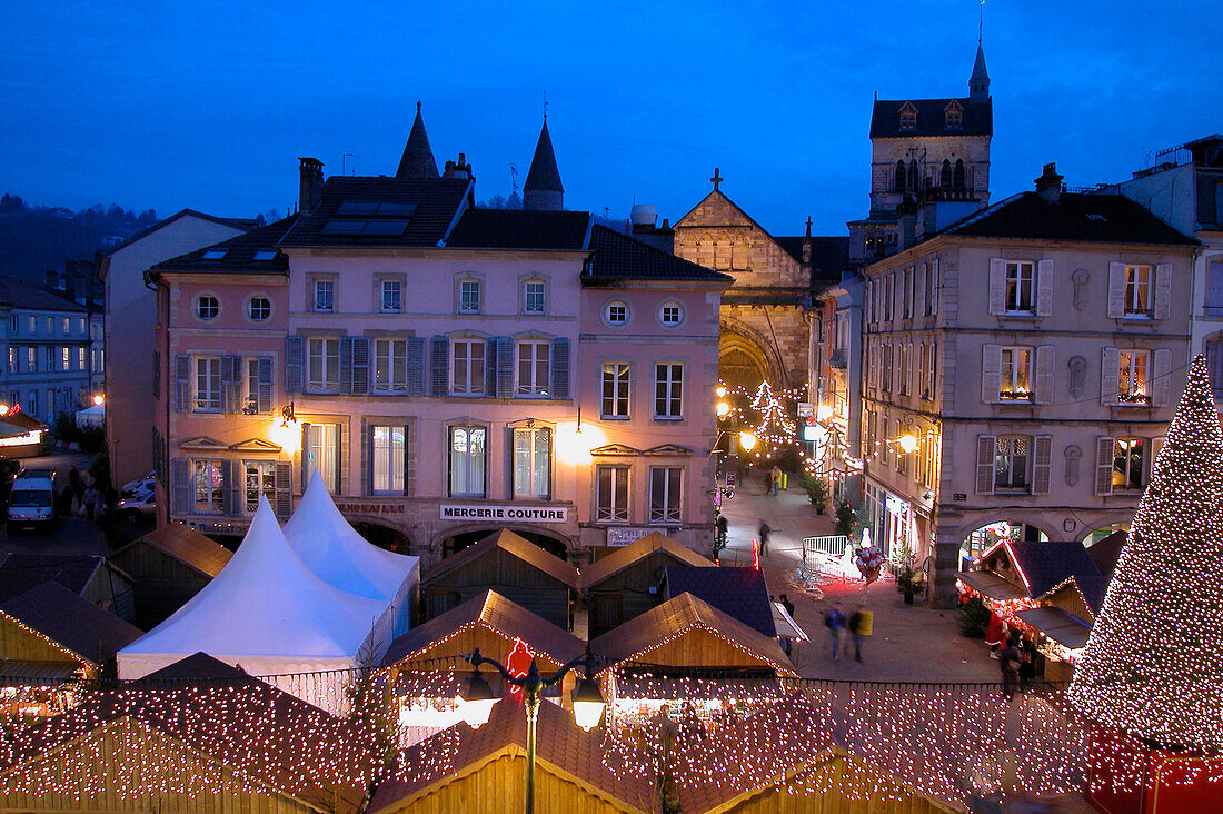 France, Lorraine, Vosges, Epinal, Christmas market on Vosges square