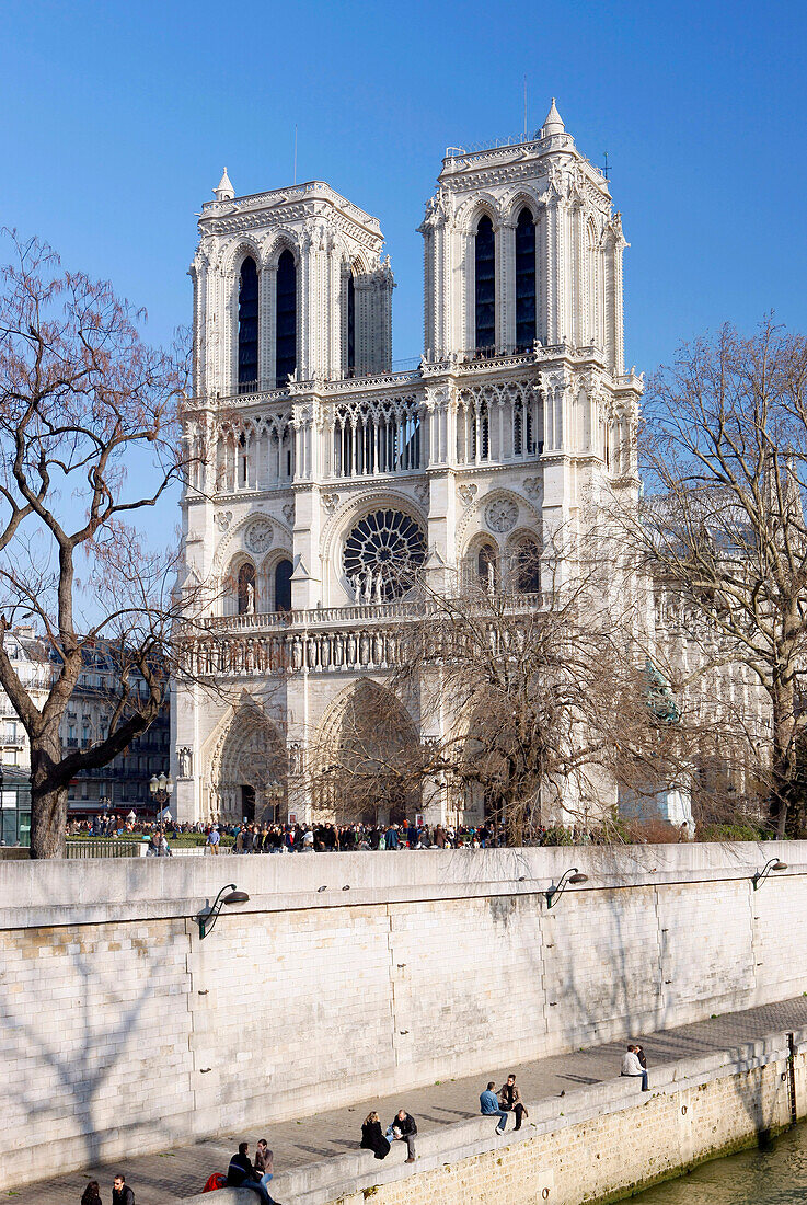France, Paris, Notre-Dame cathedral, general view