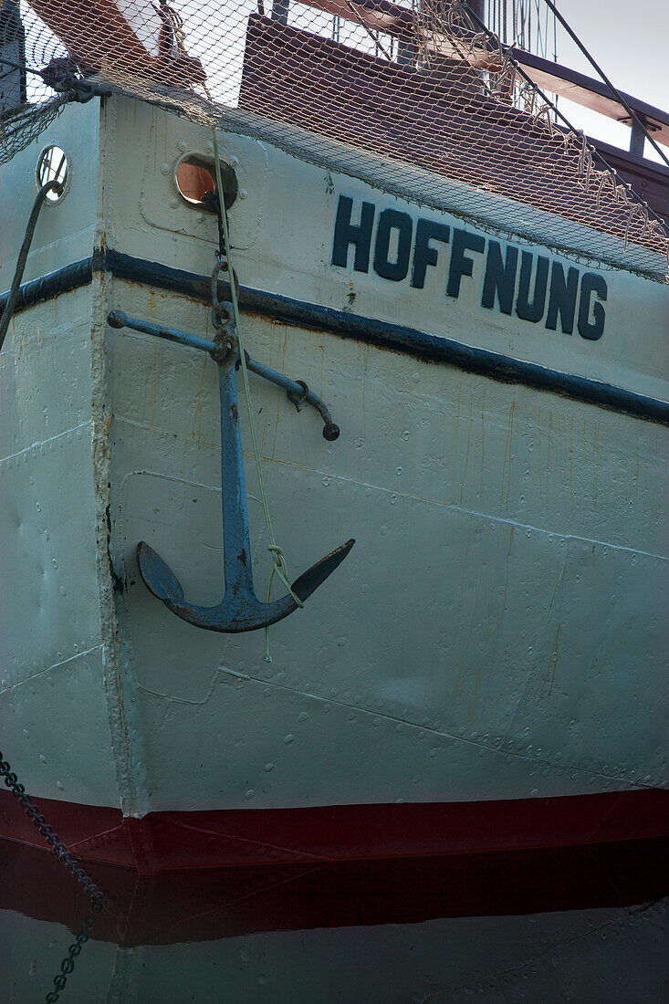 Ship „Hoffnung“ in the museum harbour, Greifswald, Baltic Sea, Mecklenburg-West Pomerania, Germany