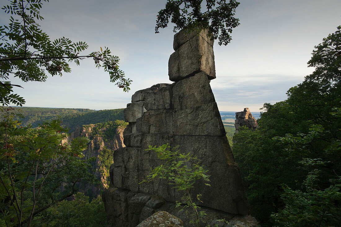 Rock formation, Hexentanzplatz, Thale, Harz mountains, Saxony-Anhalt, Germany