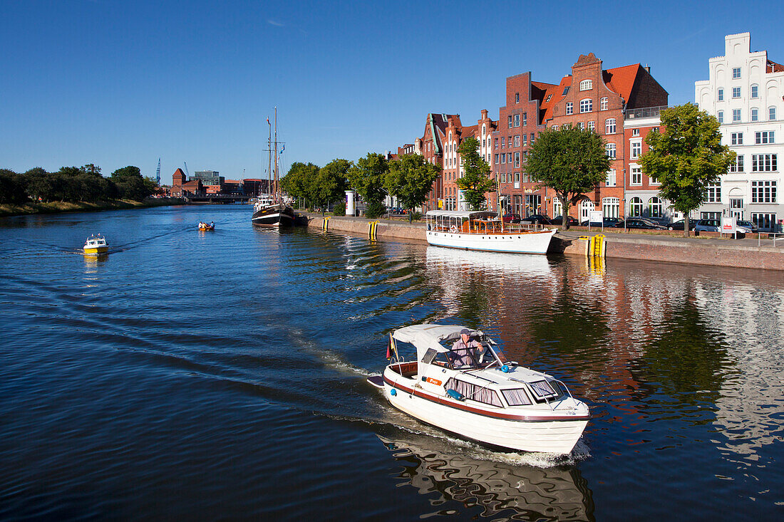 Giebelhäuser am Holstenhafen, Hansestadt Lübeck, Ostsee, Schleswig-Holstein, Deutschland