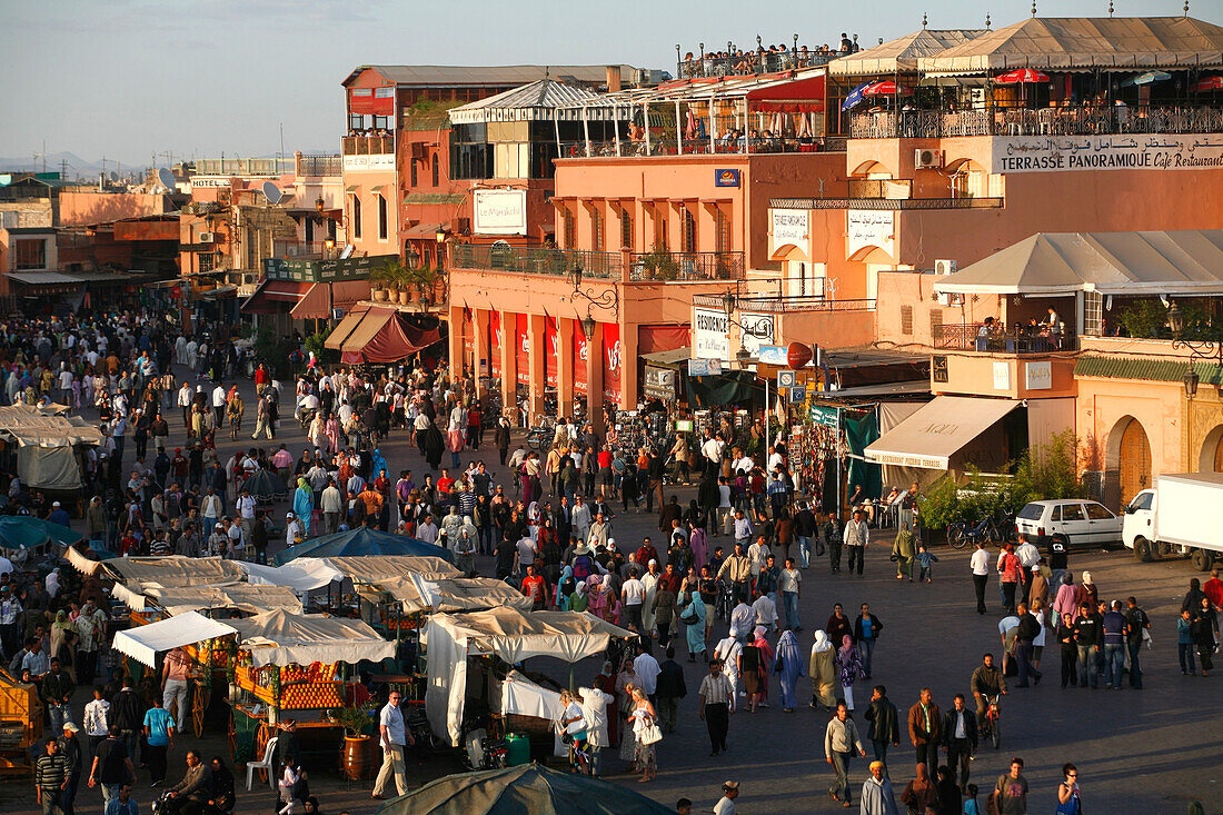 Africa, Maghreb, North africa,Morocco, Marrakech, Jemaa El Fna square (UNESCO world heritage)