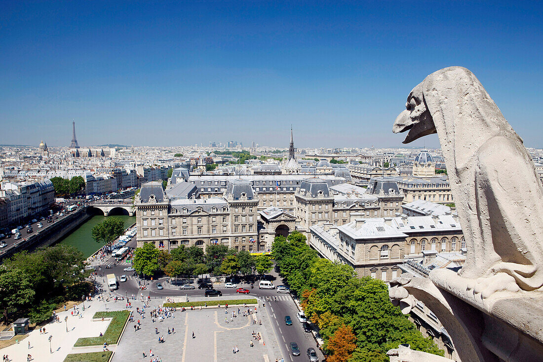 France, Paris, 4th arrondissement, Notre dame cathedral, gargoyle
