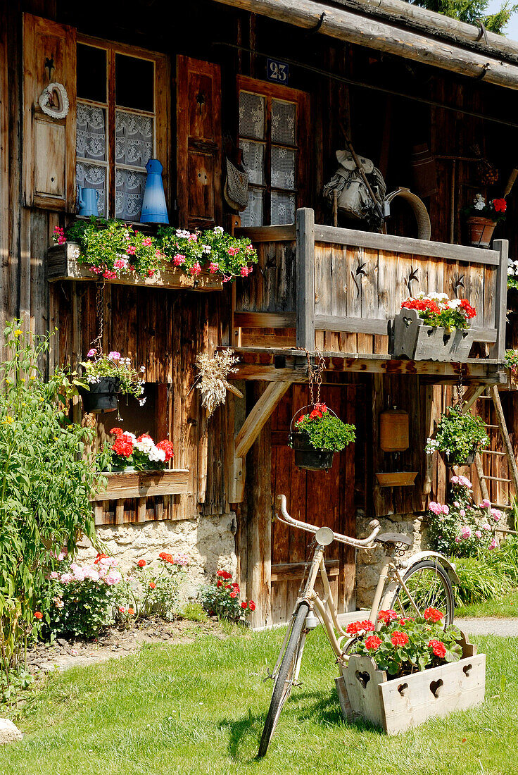 France, Alps, Haute Savoie, Notre Dame de Bellecombe, typical house in summer