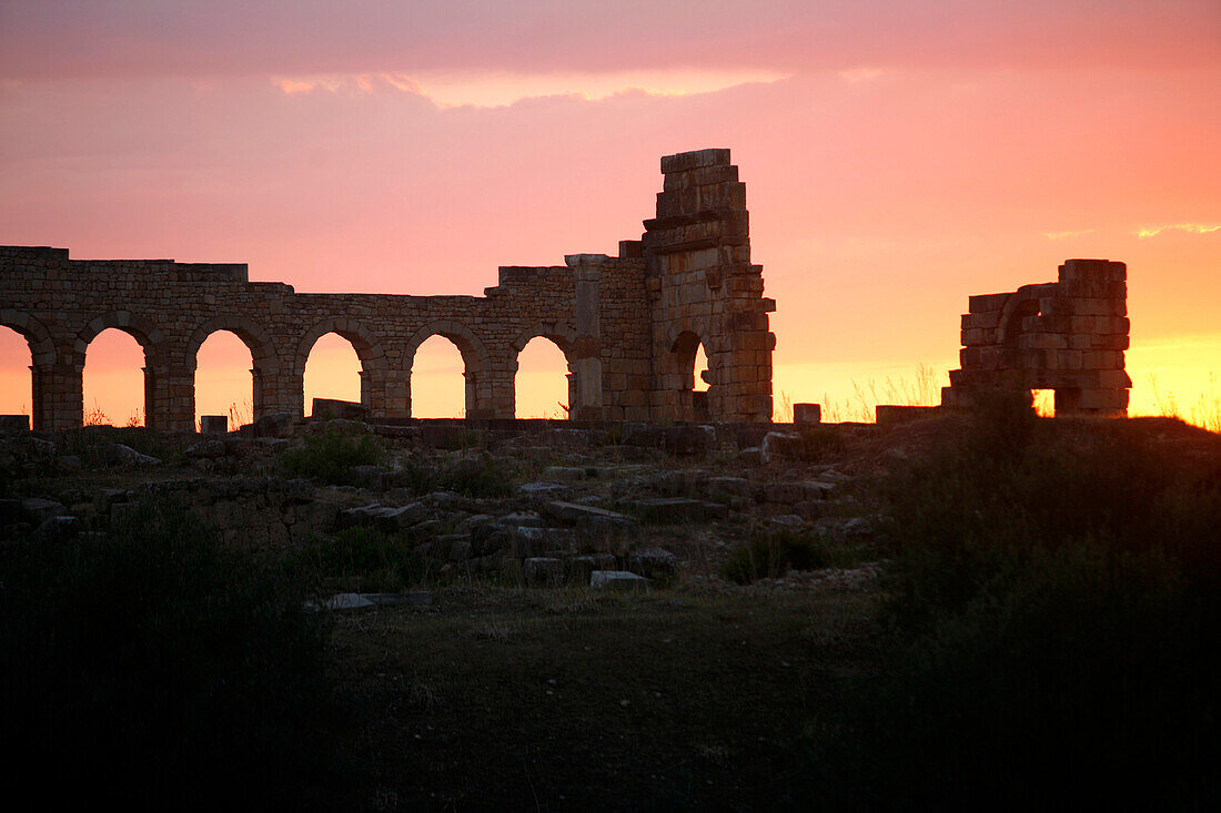 Africa, Maghreb, North africa, Morocco, Moulay Idriss (Meknes area), antique site of Volubilis (Unesco world Heritage)