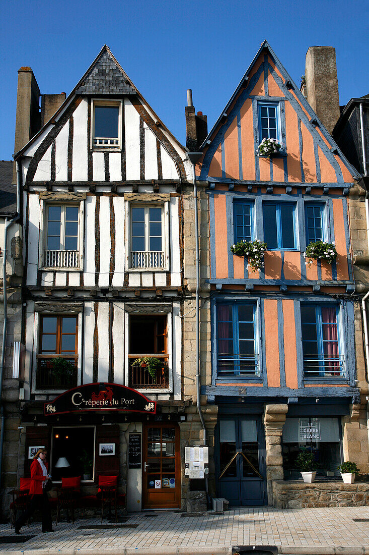 France, Bretagne, Morbihan, Vannes, old houses near the port