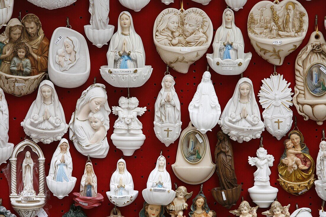 France, Lourdes, Religious sculptures sold in Lourdes