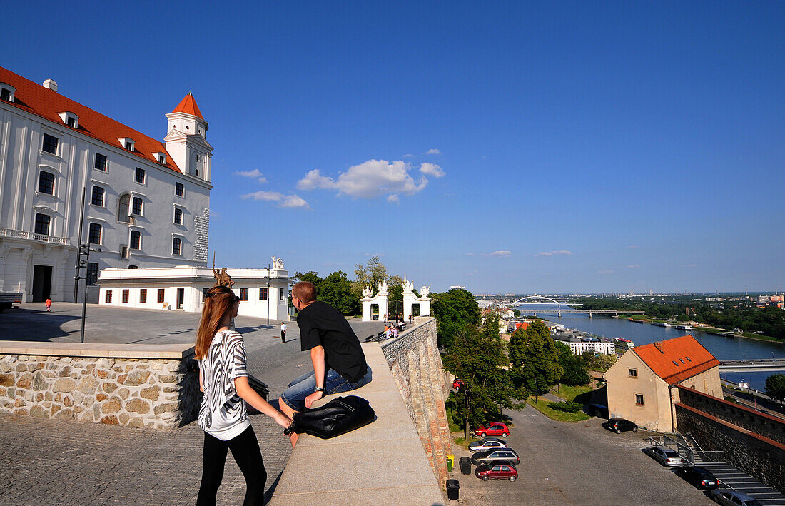 People at the castle, Bratislava, Slovakia, Europe
