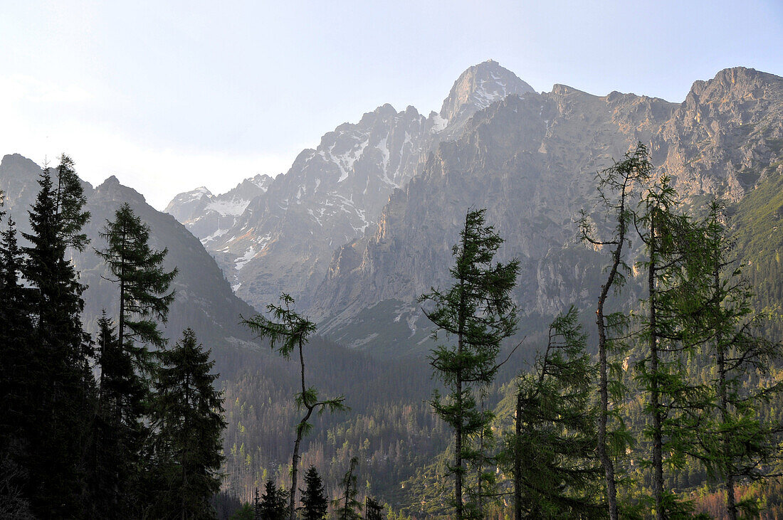 Blick auf den Berg Hrebienok, Hohe Tatra, Slowakei, Europa