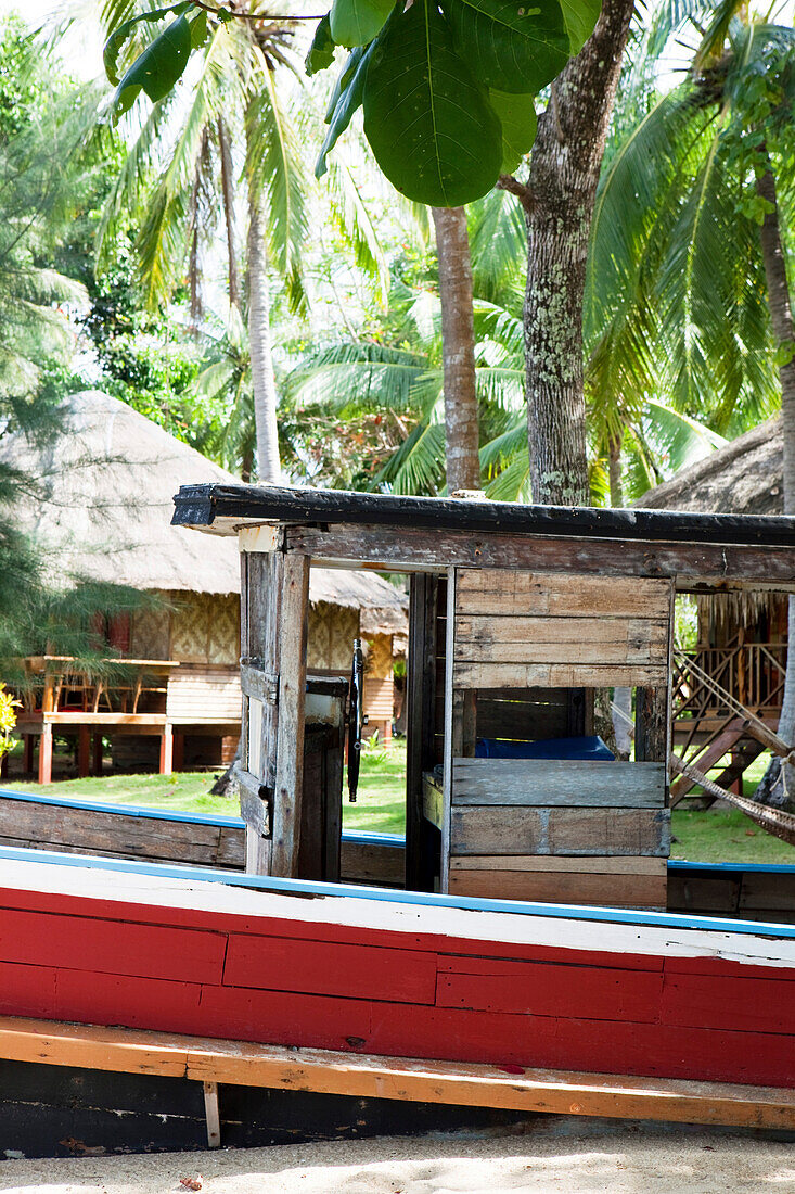 Ship put up as decoration at a resort on Koh Jum, Koh Jum, Andaman Sea, Thailand