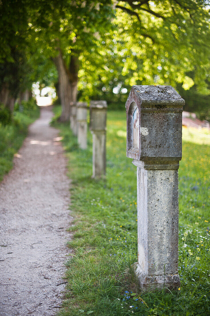 Kreuzweg, Klosterkirche Weltenburg, Kelheim, Bayern, Deutschland, Europa