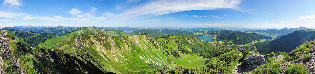 Mountain panorama, Brecherspitz, Mangfall Mountains, Bavarian Prealps, Upper Bavaria, Germany