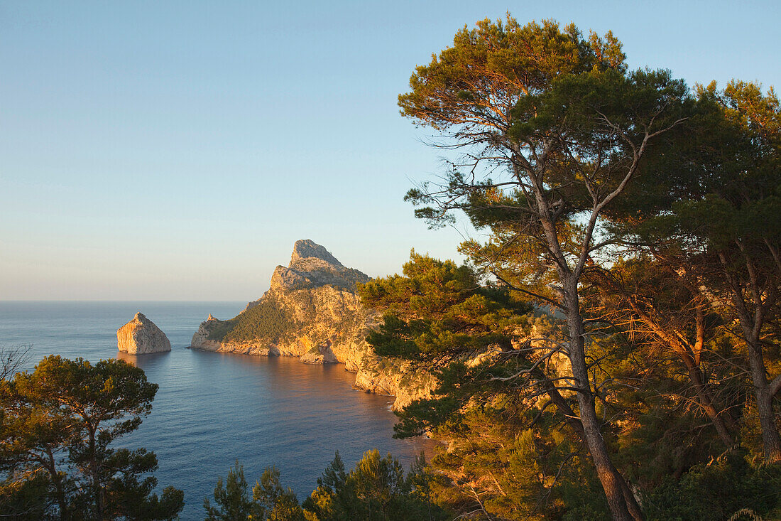 Inselchen Illot d es Colomer, Cap de Formentor, Kap Formentor, Mallorca, Balearen, Spanien, Europa