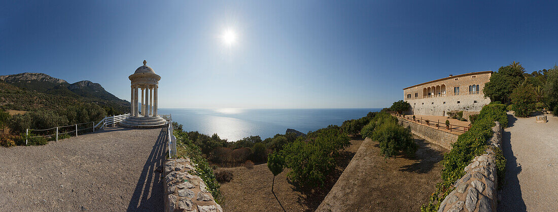 Pavilion at Son Marroig Manor, Tramuntana mountains, Mallorca, Balearic Islands, Spain, Europe