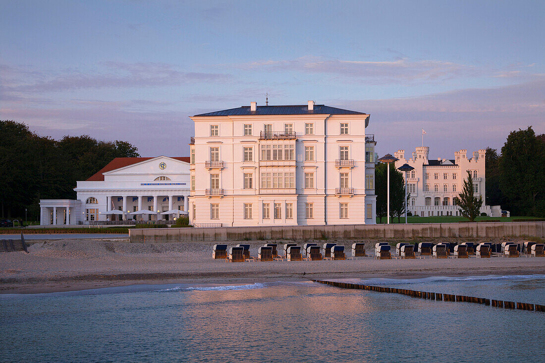 Grand Hotel Heiligendamm in the evening light, Baltic Sea, Mecklenburg Western-Pomerania, Germany, Europe