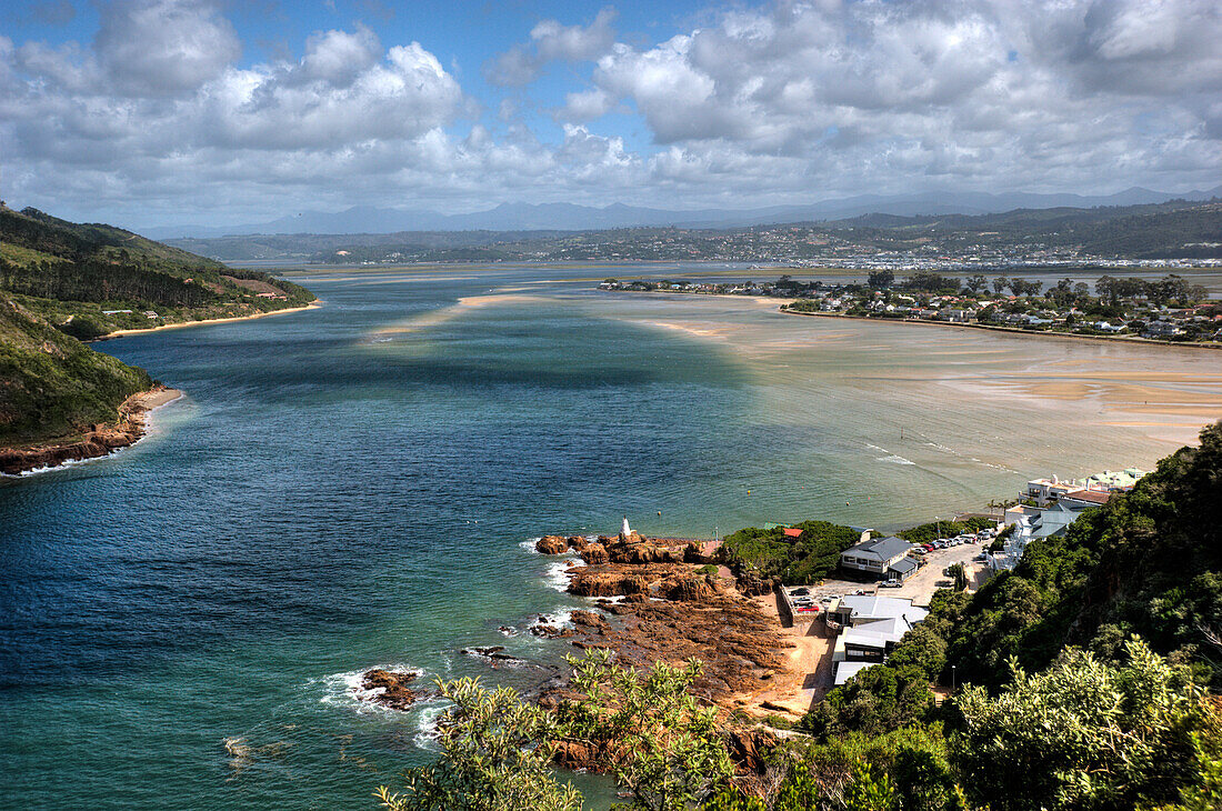 Lagoon under clouded sky, Knysna, Garden Route, South Africa