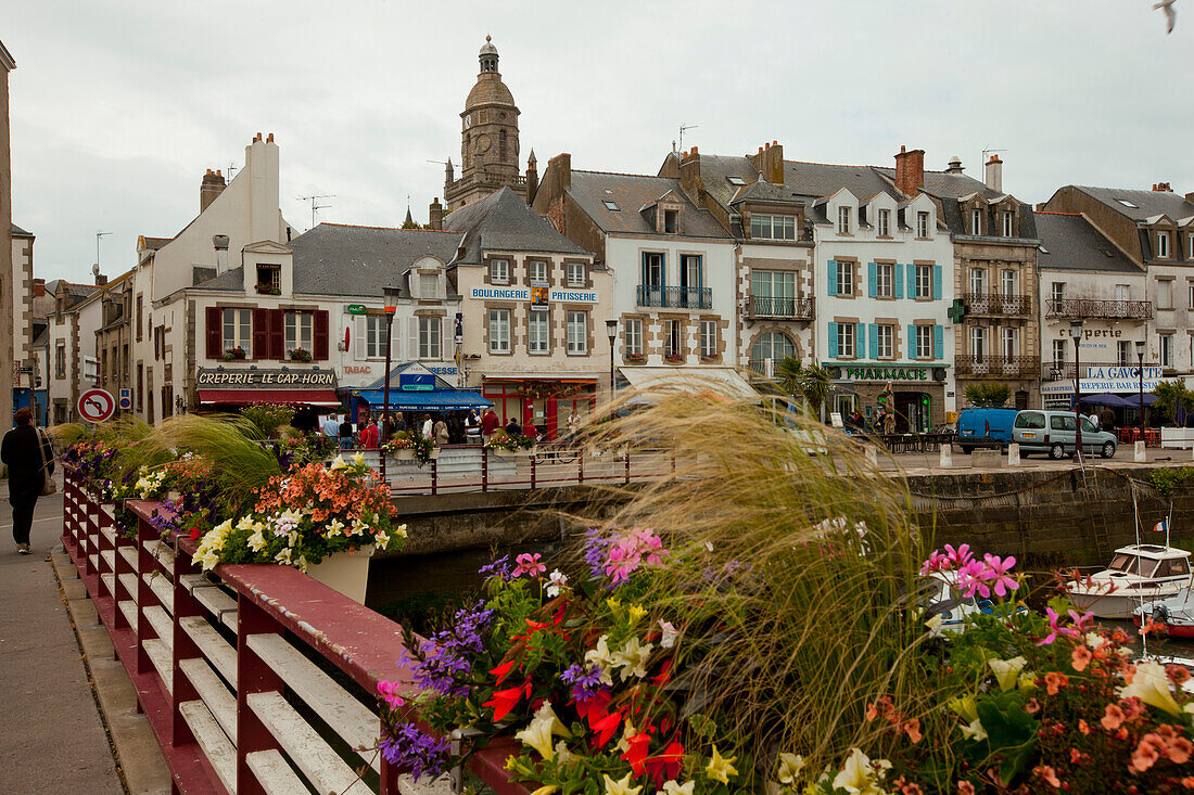 House facades, Le Croisic, Loire-Atlantique, Pays de la Loire, France