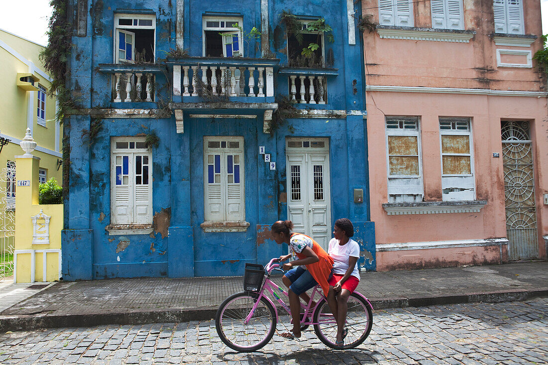 Historical houses in Canavieiras, Cacao Coast, State of Bahia, Brazil, South America, America