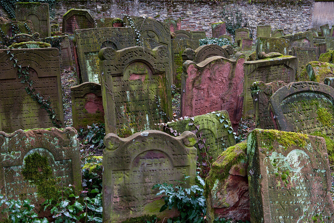 Jüdischer Friedhof Battonnstraße, Ältester jüdischer Friedhof in Frankfurt und zweitältester jüdischer Friedhof in Deutschland, Frankfurt am Main, Hessen, Deutschland, Europa