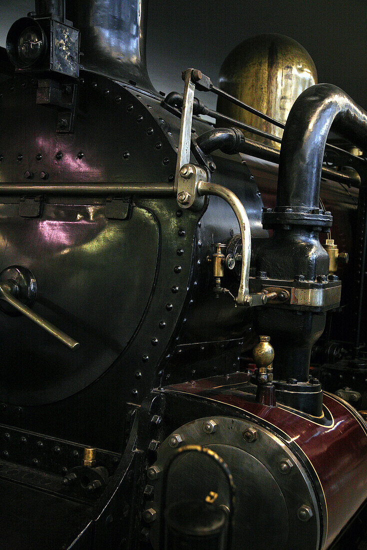 Antique steam train locomotive