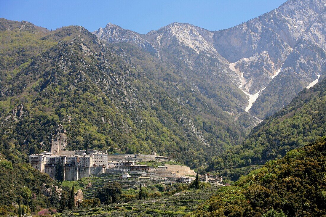 Grèce, Mont Athos, Aghiou Pavlou monastery on Mount Athos