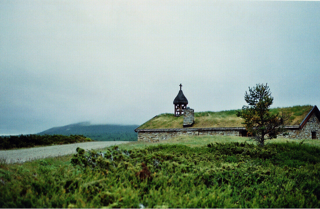Rural Church With Grass Roof, Norway