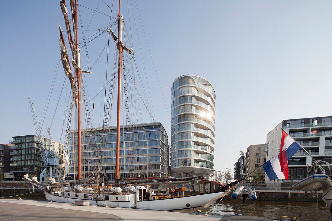 Sailing ships, HafenCity, Hamburg, Germany