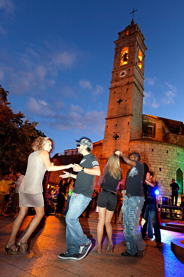 A night of Salsa dancing, Place de la Republique, Porto Vecchio, Corsica, France