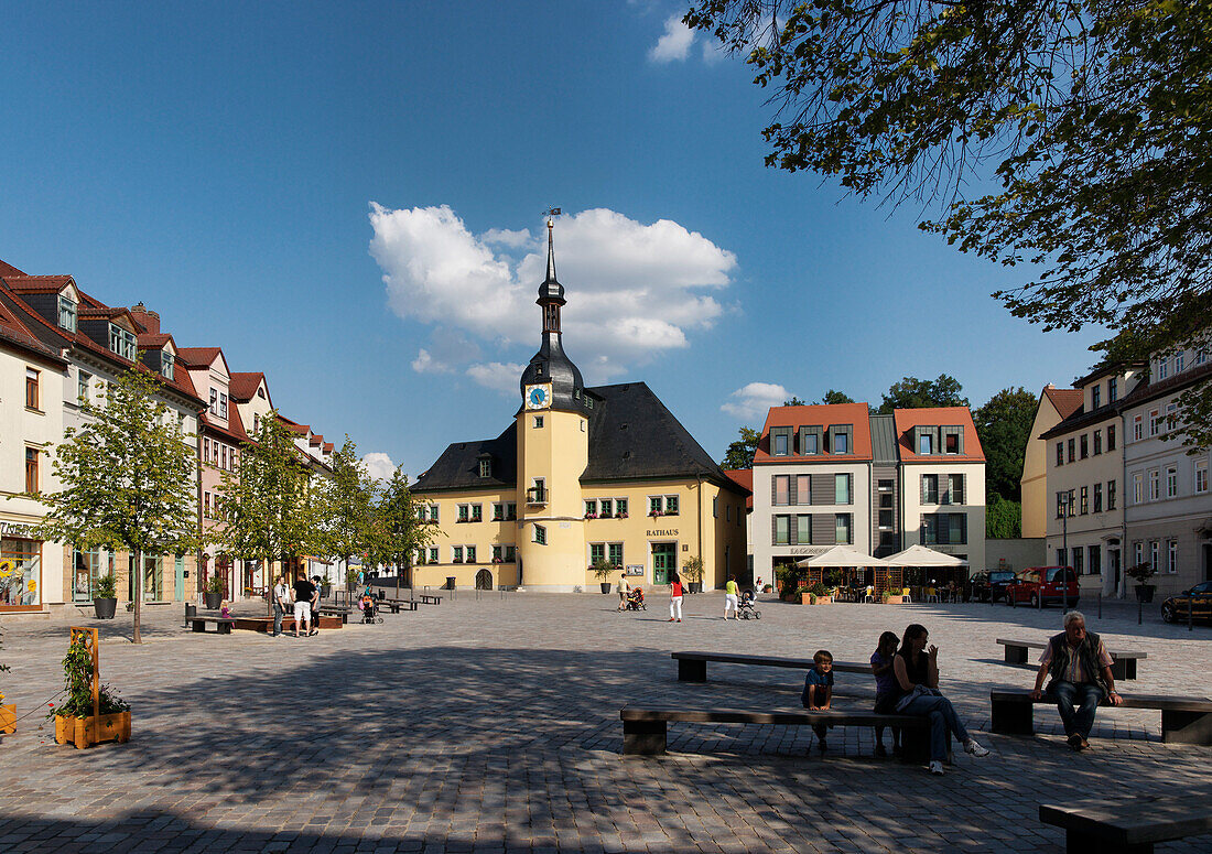 Market, City Hall, Apolda, Thuringia, Germany