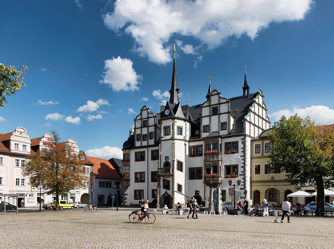 Markt, Rathaus, Saalfeld, Thüringen, Deutschland