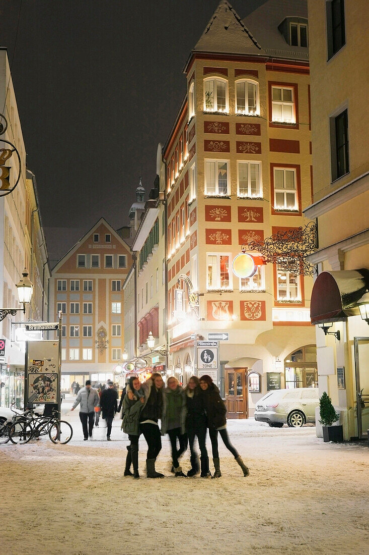 Guests outside the Hard Rock cafe, Platzl, Munich, Bavaria, Germany