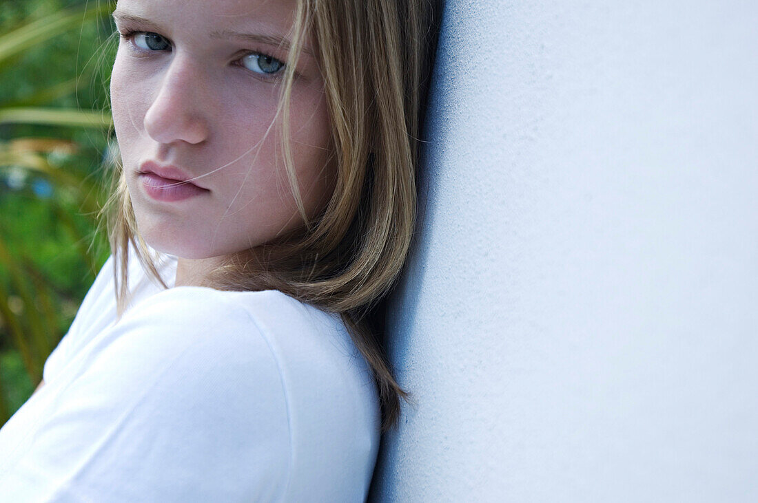 Portrait of a sulking teenage girl