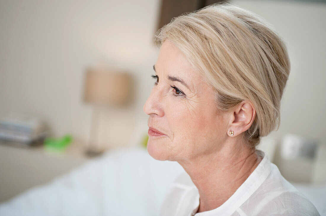 Close-up of a woman thinking