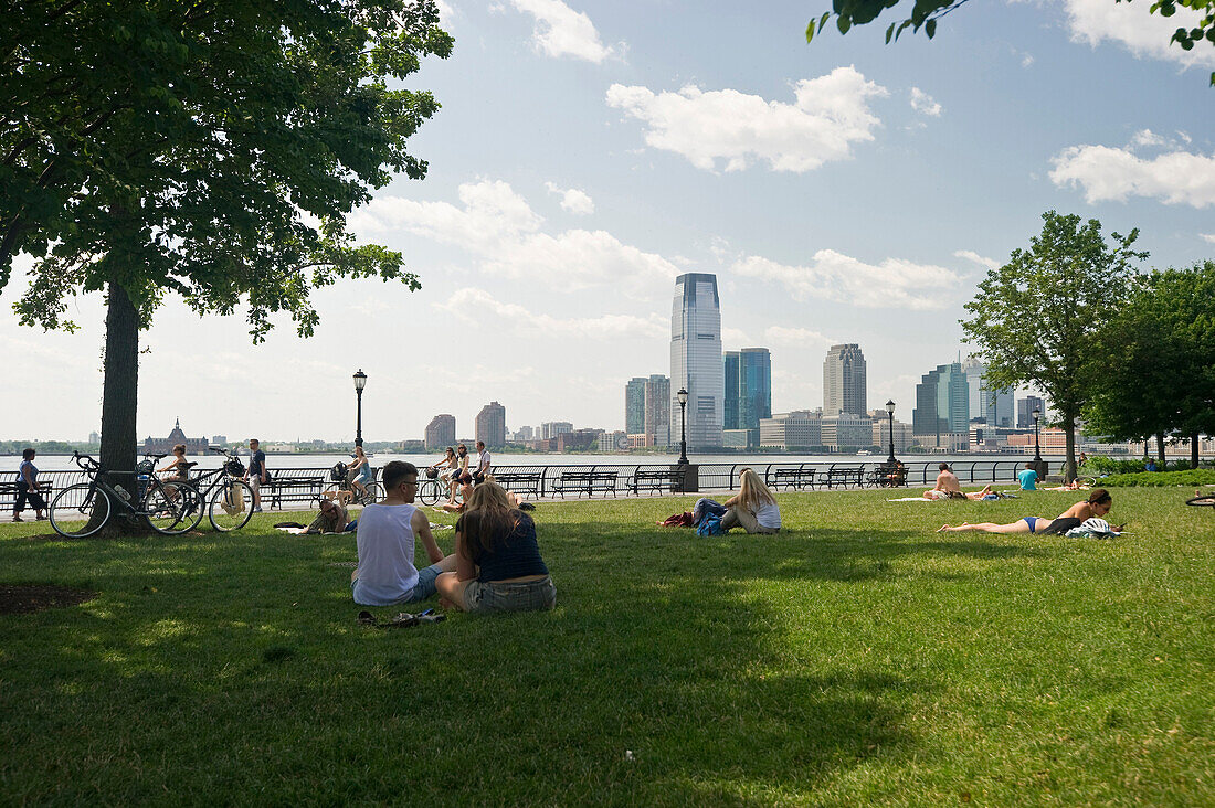 Blick vom Battery Park auf New Jersey, Manhattan, New York, USA, Amerika