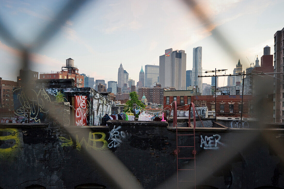 View of Downtown Manhattan and China Town, Manhattan, New York, USA, America