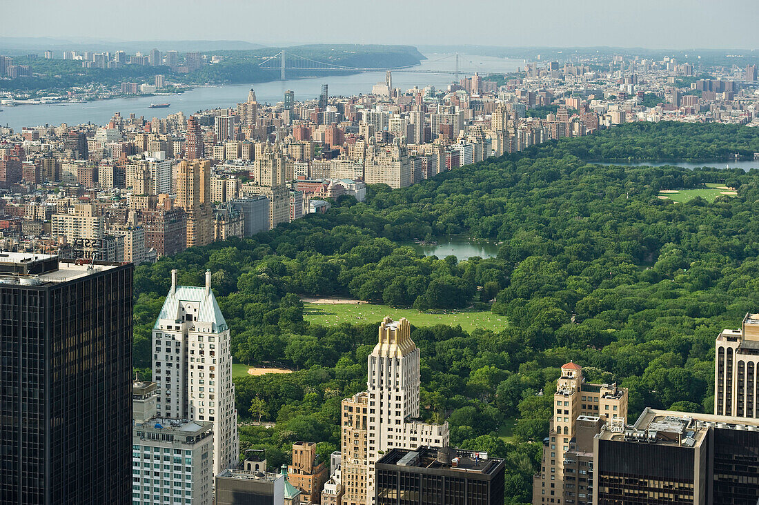 View over Central Park, Manhattan, New York, USA, America