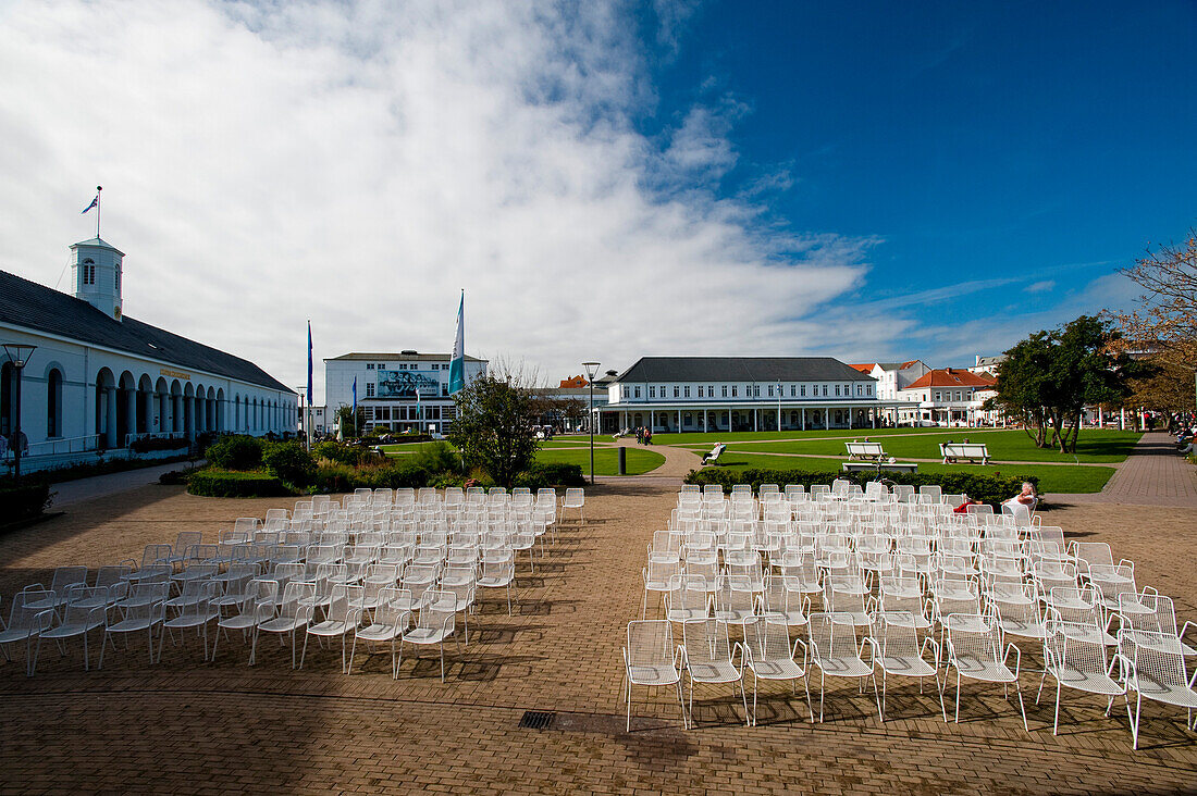 Theatre style in place near casino, Norderney, East Frisian Islands, Lower Saxony, Germany