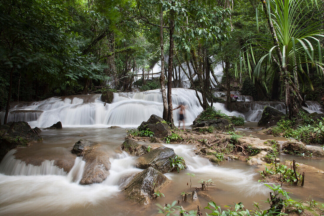 Pha Tad waterfall in Sri Nakharin National Park, near Phu Nam Ron, Kanchanaburi, Thailand