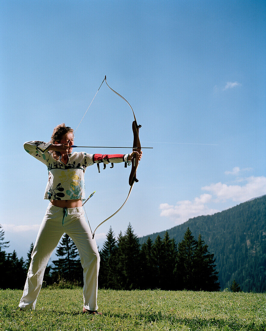 Archer, Vigilius Mountain Resort, Vigiljoch, Lana, Trentino-Alto Adige/Suedtirol, Italy