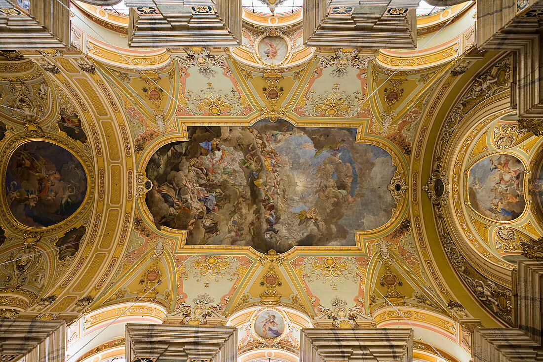 Fresco inside of cathedral Assumption of Mary, Valle Isarco, Brixen, Alto Adige, South Tyrol, Italy, Europe