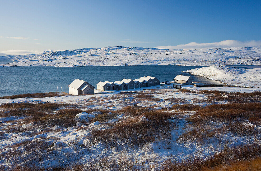 Hardangervidda Nationalpark in Winter, schneebedeckte Landschaft, Hordaland, Norwegen