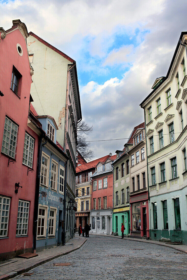 Buildings on Jauniela Street, Old Town Riga, Latvia, Jauniela Street, Old Town Riga, Latvia.