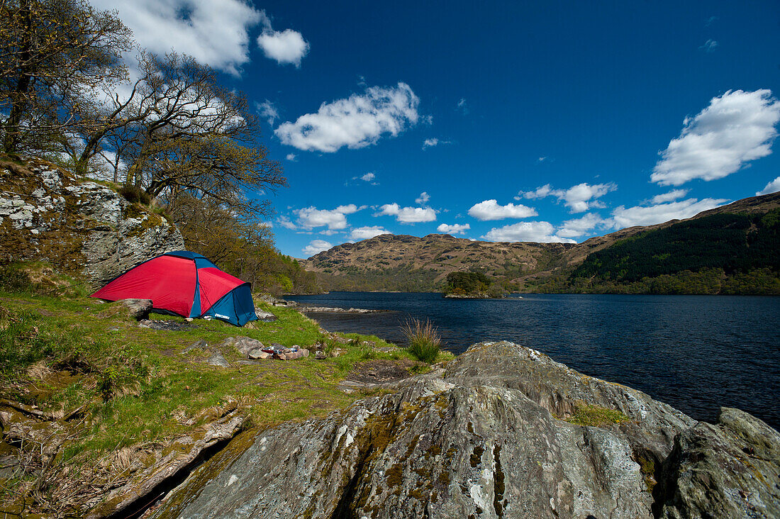 Tent beside Loch Lomond, Argyll & Bute, Scotland